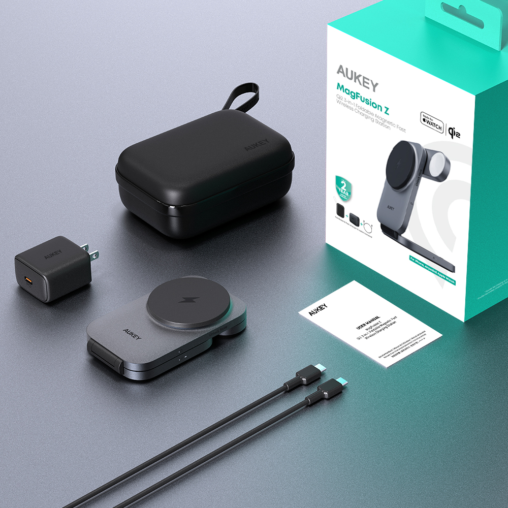 MagFusion Z Qi2 三合一磁吸折疊式旅行無線充電器